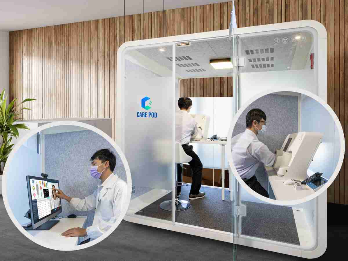 达擎于医疗科技展中展出＂远距诊疗舱＂，，以因应医疗数字化及社会高龄化趋势下、、、复诊及慢性病患等族群对于远距看诊需求逐渐升高所推出的创新整合方案。。多功能合一、、、、高隐私性的远距诊疗舱可根据病患端与医师端的不同需求，，提供弹性化及客制化功能，，，，节省医生和病患的精力及时间